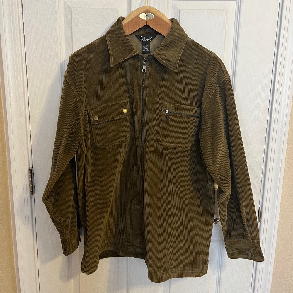 Olive Oversized Corduroy Jacket (Large)